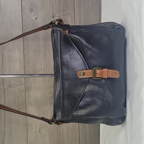 Patricia Nash Navy Blue Leather Crossbody Shoulder Bag - Picture 2 of 16